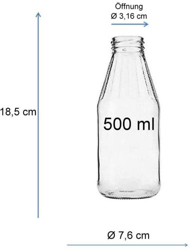 Ozdobne butelki szklane MIKKEN 10 szt/ 500 ml
